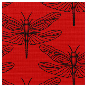 Tissu de peuplier polyester de la libellule rouge