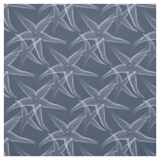 Tissu de plage de bleu marine d'étoiles de mer (Échantillon)