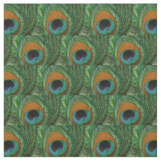 Tissu de plume de paon - marine bleue turquoise