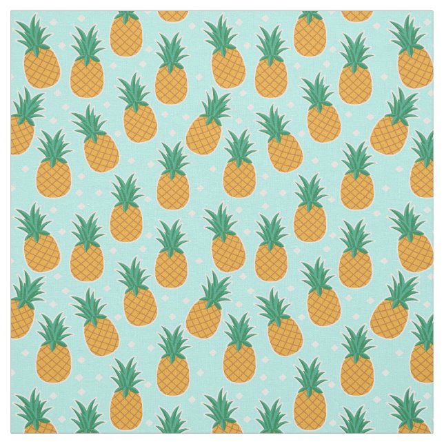 Tissu de point de polka d'Aqua d'été d'ananas (Échantillon)