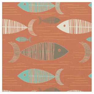 Tissu de poisson kitsch Vintage rouge