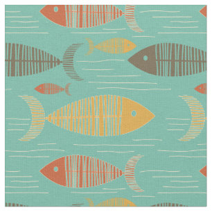 Tissu de poisson kitsch Vintage turquoise