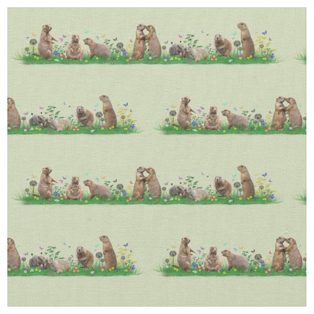 Tissu de pré de chien de prairie (vert clair) (Fermer)