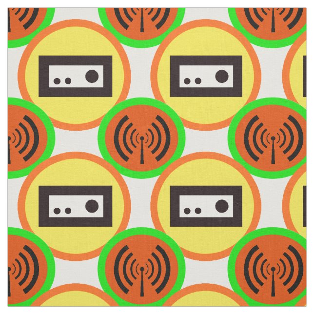 Tissu de radio-amateur - cercles d'icône de tour (Échantillon)