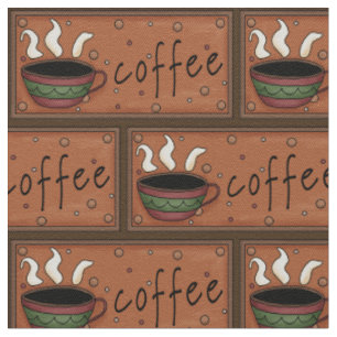 Tissu de sergé de coton de motif de café