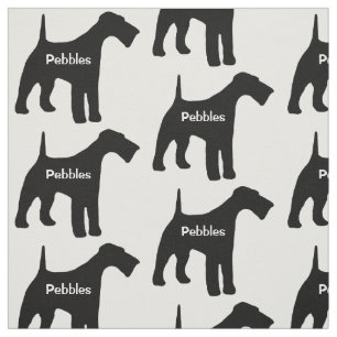 Tissu de silhouette de chien Airedale Terrier sur