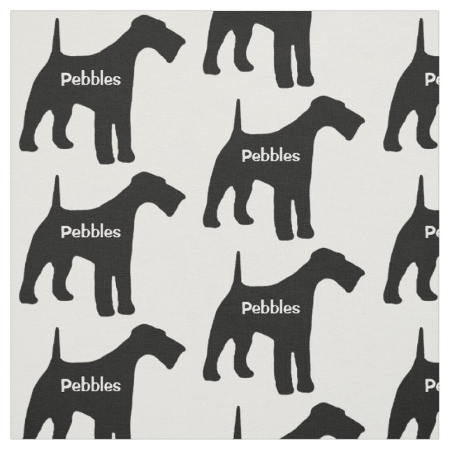 Tissu de silhouette de chien Airedale Terrier sur  (Échantillon)