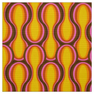 Tissu de style motif des années 60 rétro
