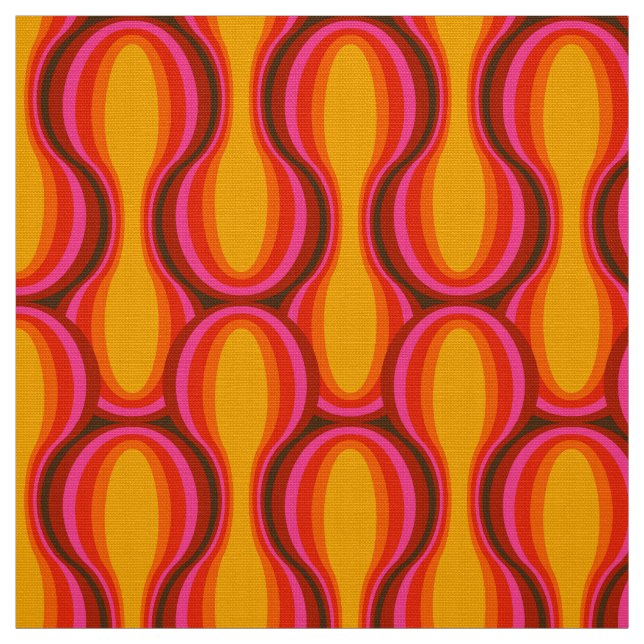 Tissu de style motif des années 60 rétro (Échantillon)