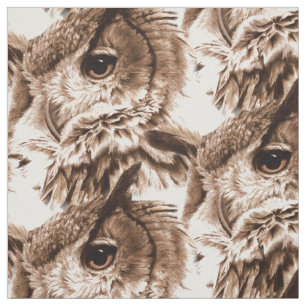 Tissu de visage de hibou d'art d'aquarelle
