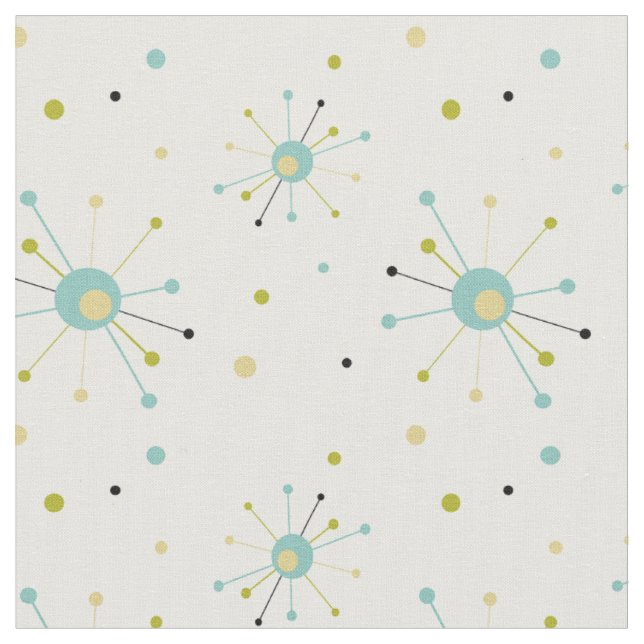 Tissu Début de l'ère atomique mi-siècle Motif moderne (Fermer)
