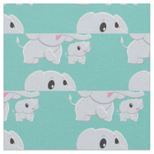 Tissu Décor de la pouponnière Eléphant mignon