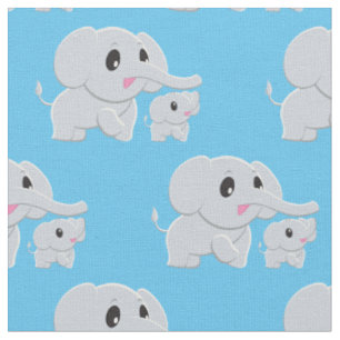 Tissu Décor de la pouponnière Eléphant mignon
