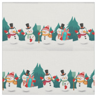 Tissu Décor de Noël Snowman