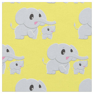 Tissu Décoration de nurserie de bébé éléphant mignon