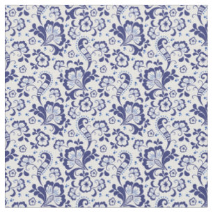 Tissu Delfts Blauw Delft Blue Floral Hollandais Mariag