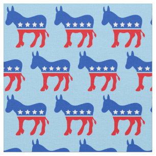 Tissu Démocrate Donkey Cute Blue Politique