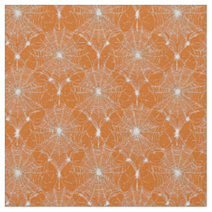 Tissu Dentelle Argent Spiderweb Sur Orange