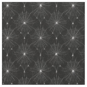 Tissu Dentelle Spiderweb argenté en noir