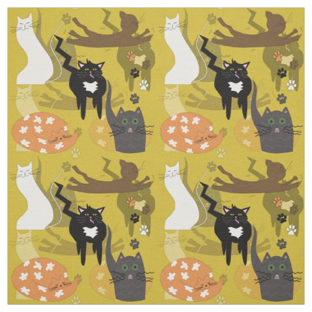 Tissu Des chats si différents. (Échantillon)