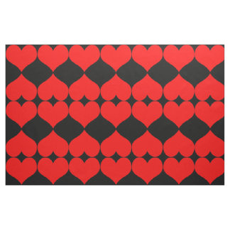 Tissu des Coeurs rouges