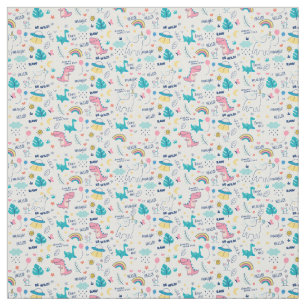 Tissu Des Doodles colorés avec des mots sans pareille