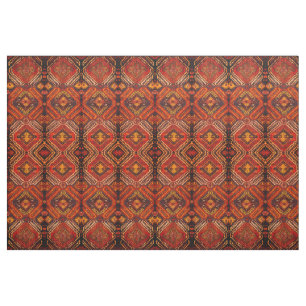 Tissu Design de tapis caucasien dans des couleurs chaude