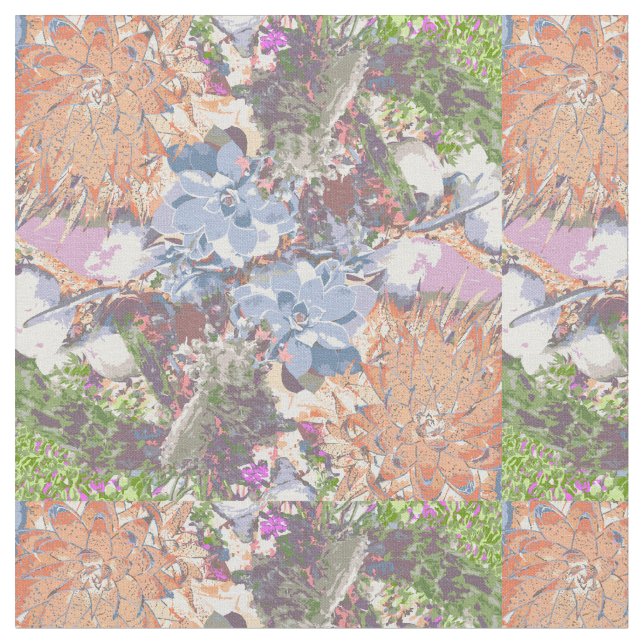 Tissu Design élégant Cactus et succulents (Fermer)