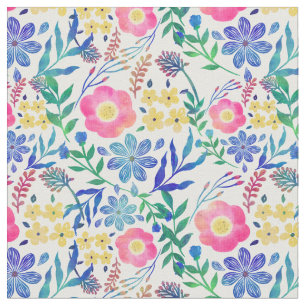 Tissu Design élégant de peinture à la main de fleurs 