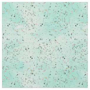 Tissu Design en terrazzo en marbre d'or et de menthe Con