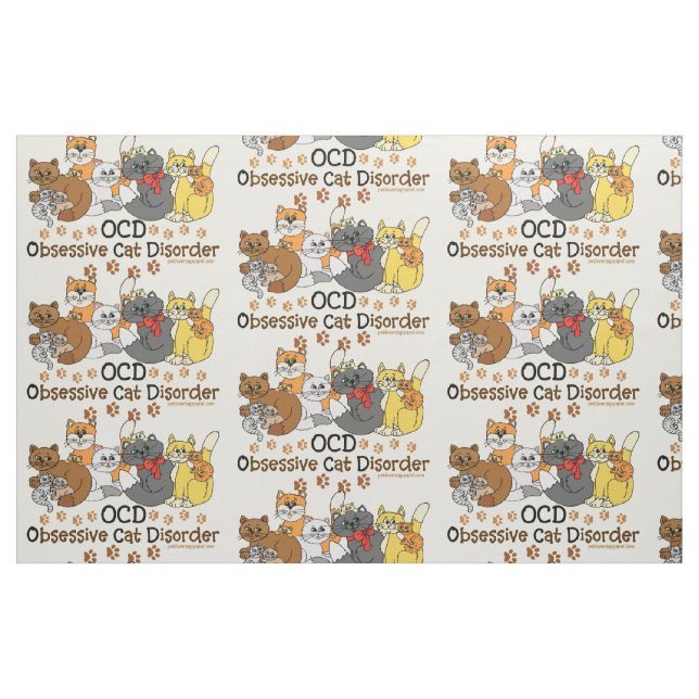 Tissu Désordre obsédant de chat d'OCD (Fat Quarter)