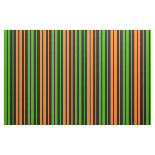 Tissu Dessin à rayures verticales orange vert noir