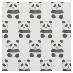 Tissu Dessin animal drôle d'ours panda mignon