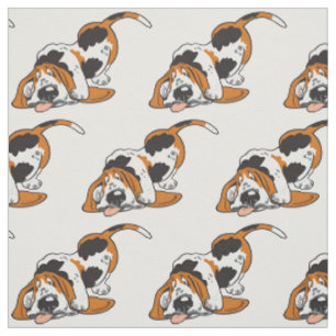 Tissu dessin animé Basset Hound