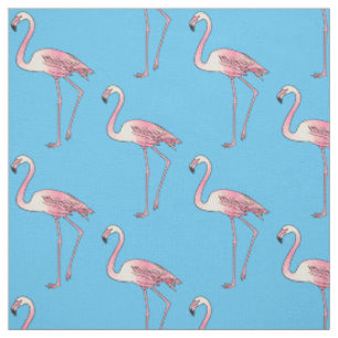 Tissu dessin animé d'oiseau Flamant rose