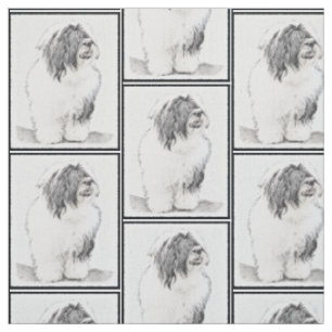 Tissu Dessin de collie barrée - Belle art original de c