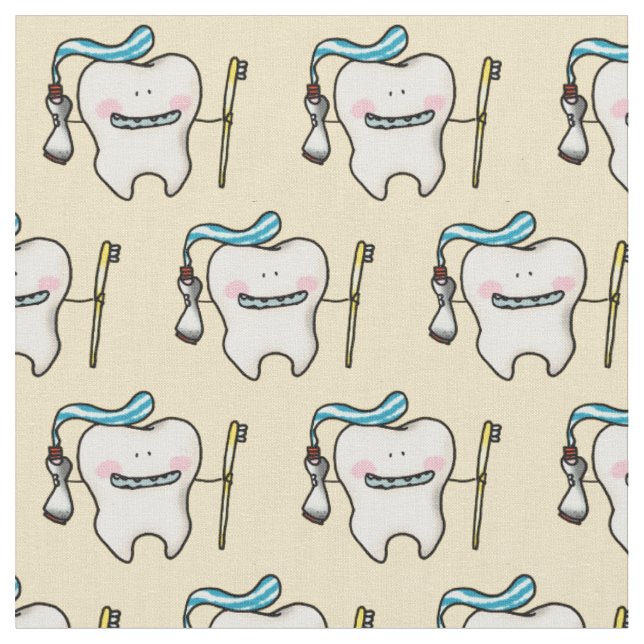 Tissu dessin humoristique sur les dents (Fermer)