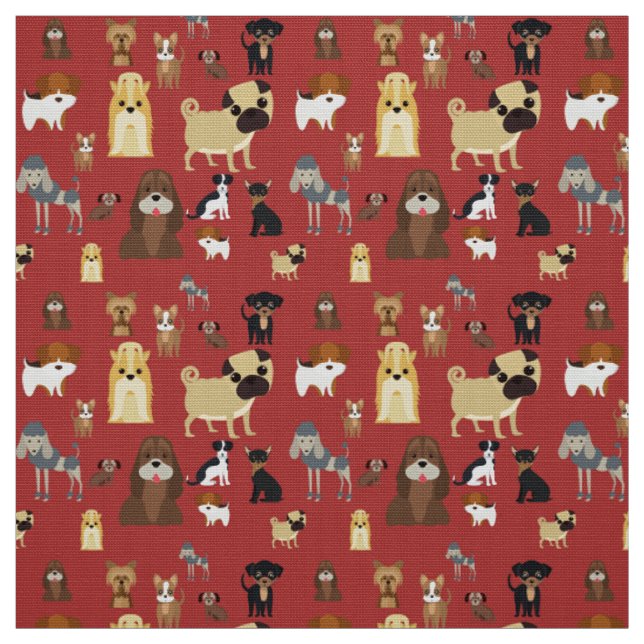Tissu dessin motif pour chien mignon pour amoureux de le (Échantillon)