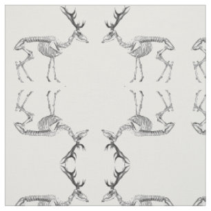 Tissu Dessin vintage éffrayant de squelette