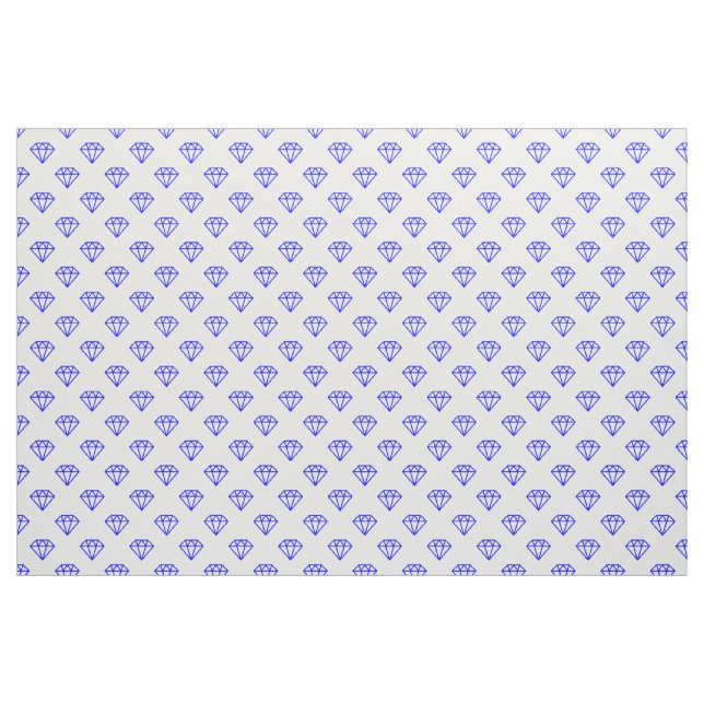 Tissu Diamant - Bleu sur blanc (Yard)