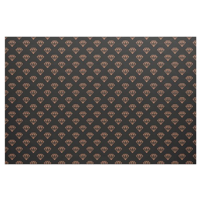 Tissu Diamant - Pêcher sur noir (Yard)