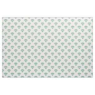 Tissu Diamant - Vert forestier sur blanc