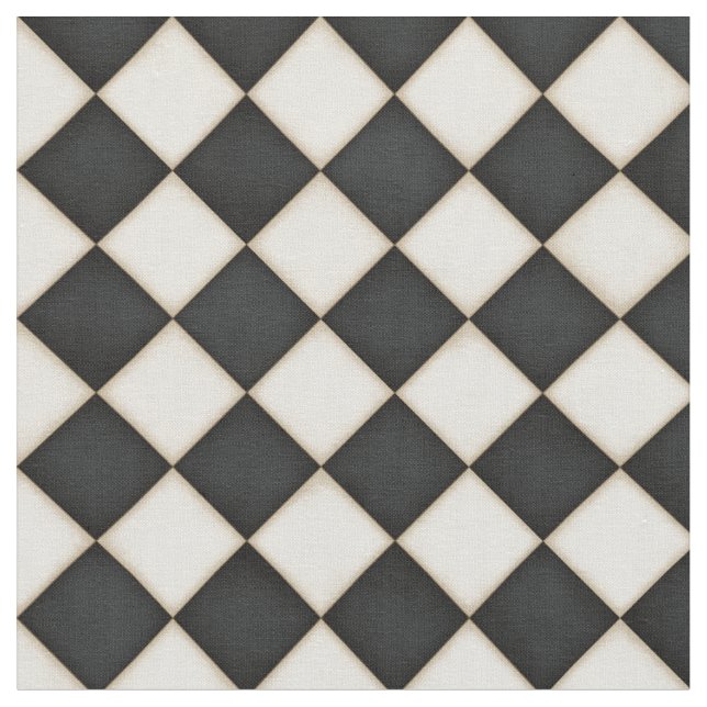 Tissu Diamants blancs noirs et antiquités (petite échell (Fermer)