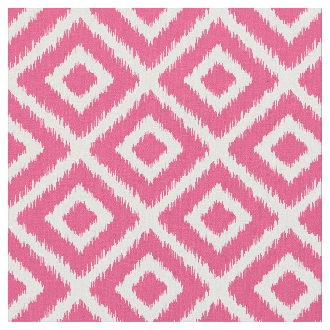 Tissu Diamants d'Ikat rose chaud (Fermer)