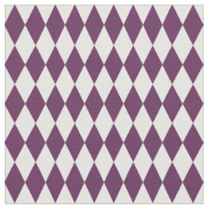 Tissu Diamants Harlequin Blanc et Violet Foncé