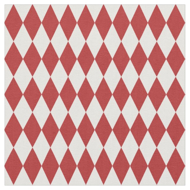 Tissu Diamants Harlequin Blanc & Rouge (Fermer)