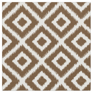 Tissu Diamants Ikat Brown au chocolat
