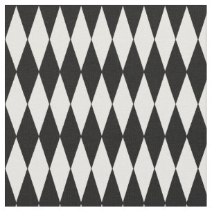 Tissu Diamants noirs et blancs de harlequin grands