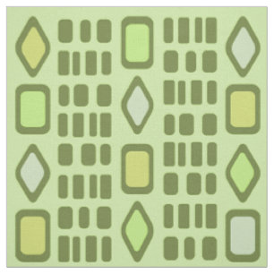 Tissu Diamants rétro Rectangles Chartreuse