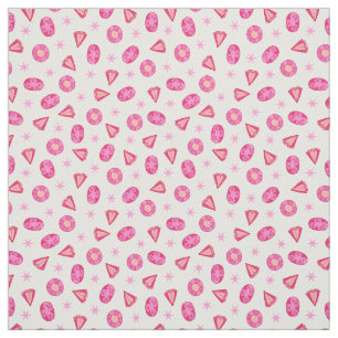Tissu Diamants roses Pierres et bijoux Motif